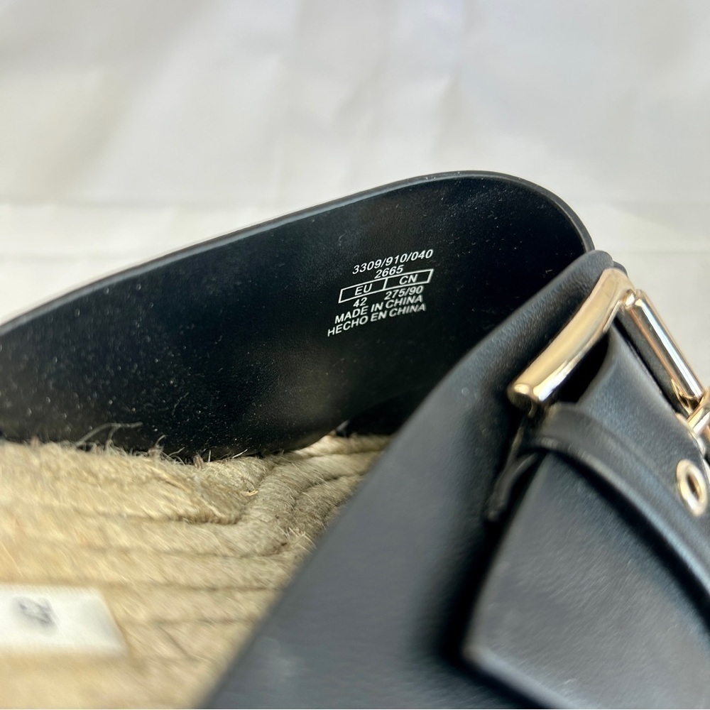 ZARA black jute raffia wedge platform sandals - Picture 3 of 6